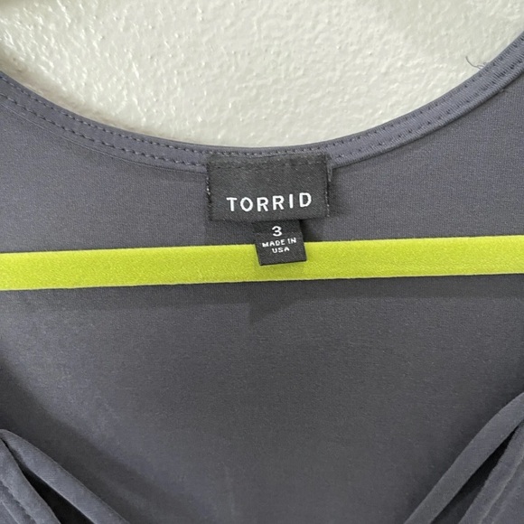 Plus Size 3X Torrid Modal Blend Vintage Black Criss Cross Long Sleeve Top - Picture 3 of 10